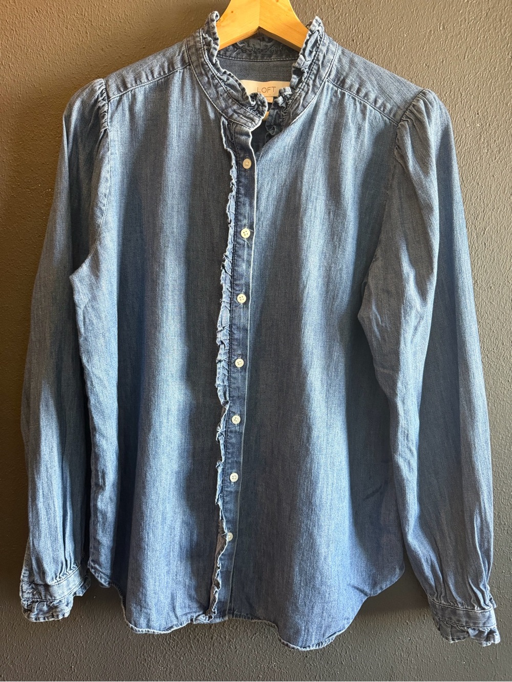 LOFT Denim Button-Down Shirt